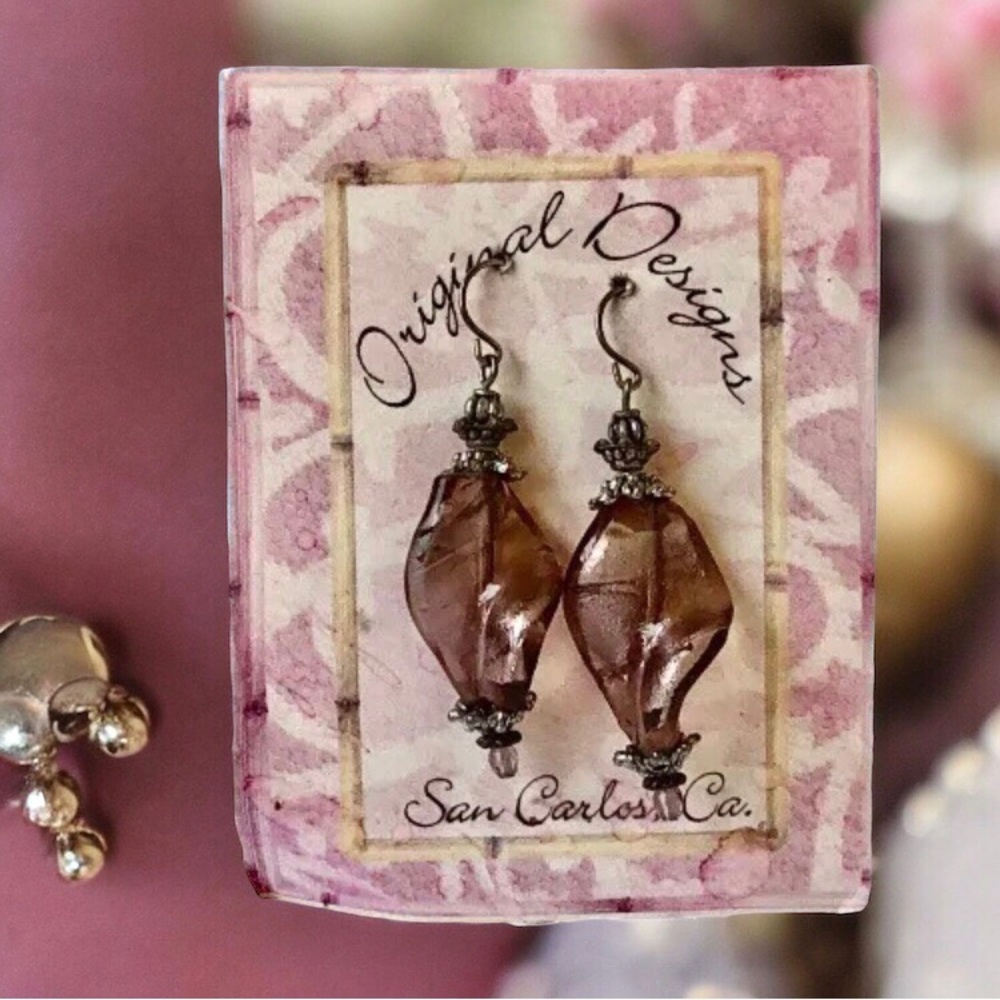 Original Designs Dangle Earrings Glass Bead Hand Crafted French Wire New